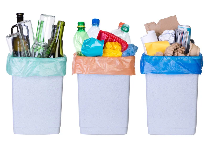 Segregated trash bins